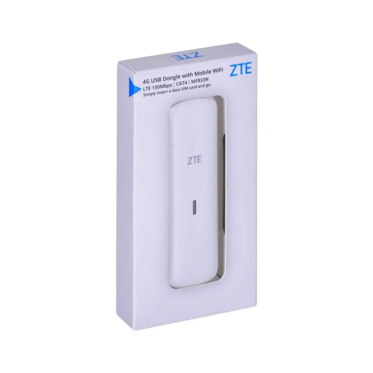 ZTE MF833N valge USB LTE modem 150 Mbit/s mälukaardipesaga, 93,8 mm