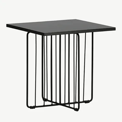 Daytoni must ruudukujuline diivanilaud (MDF, terasraam) - 15009-010