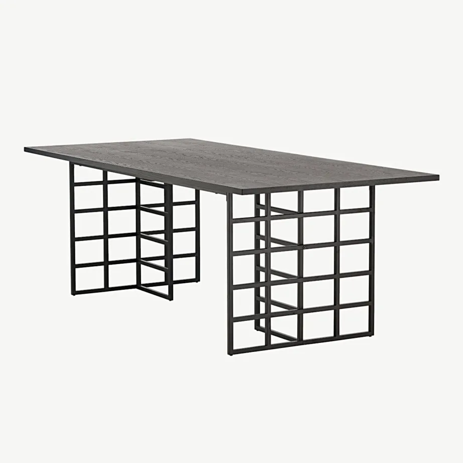 Ystad söögilaud (must tammespooniga, metallraam, 220×100 cm), 15017-888 – 6