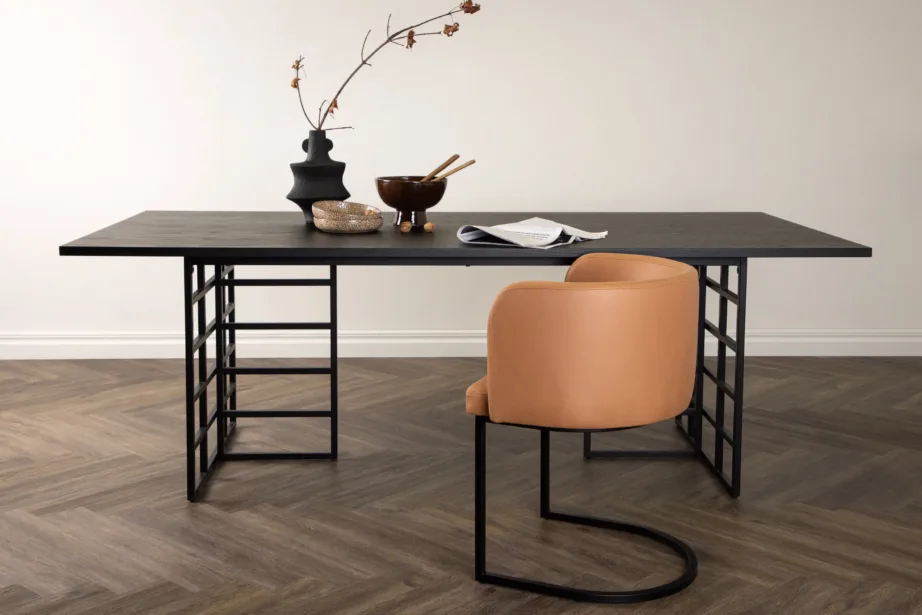 Ystad söögilaud (must tammespooniga, metallraam, 220×100 cm), 15017-888 – 10