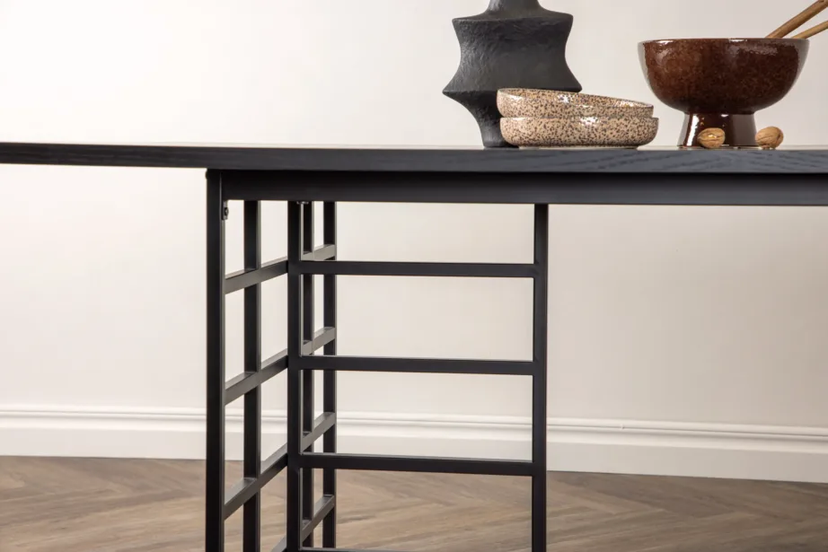 Ystad söögilaud (must tammespooniga, metallraam, 220×100 cm), 15017-888 – 11