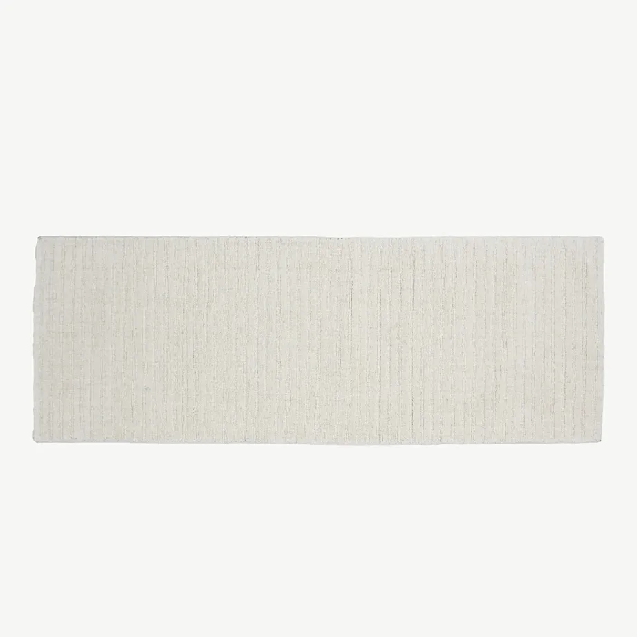 Valge soonmustriline villavaip Milton, 200×70 cm, 15988-101 – 2