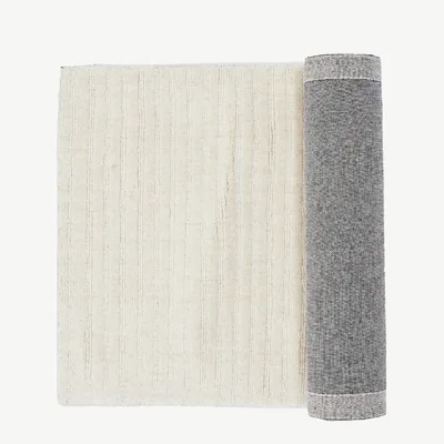 Valge soonmustriline villavaip Milton, 200×70 cm - 15988-101