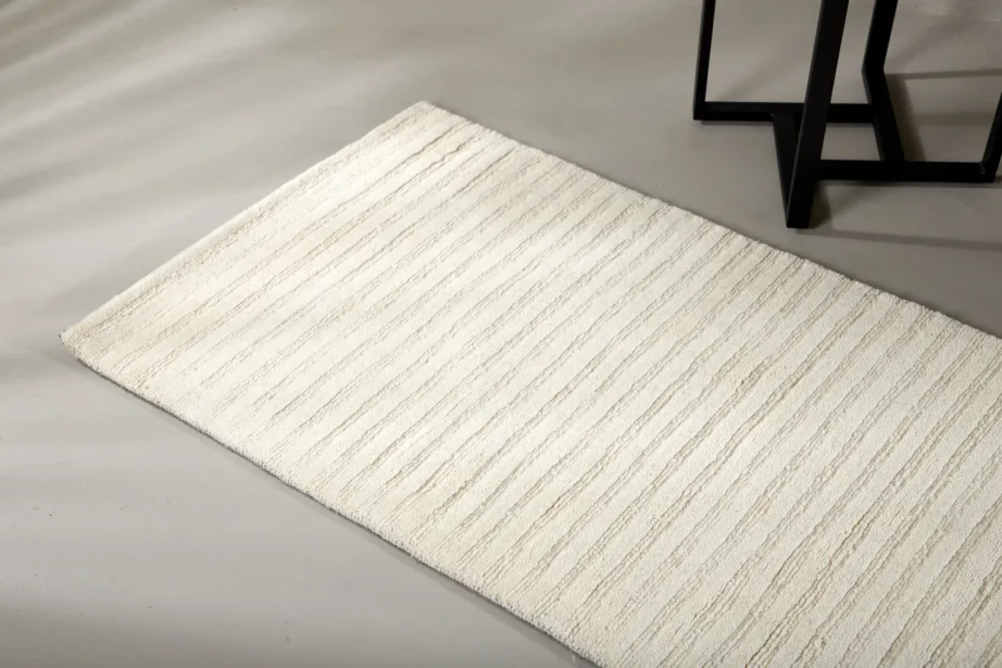 Valge soonmustriline villavaip Milton, 200×70 cm, 15988-101 – 5