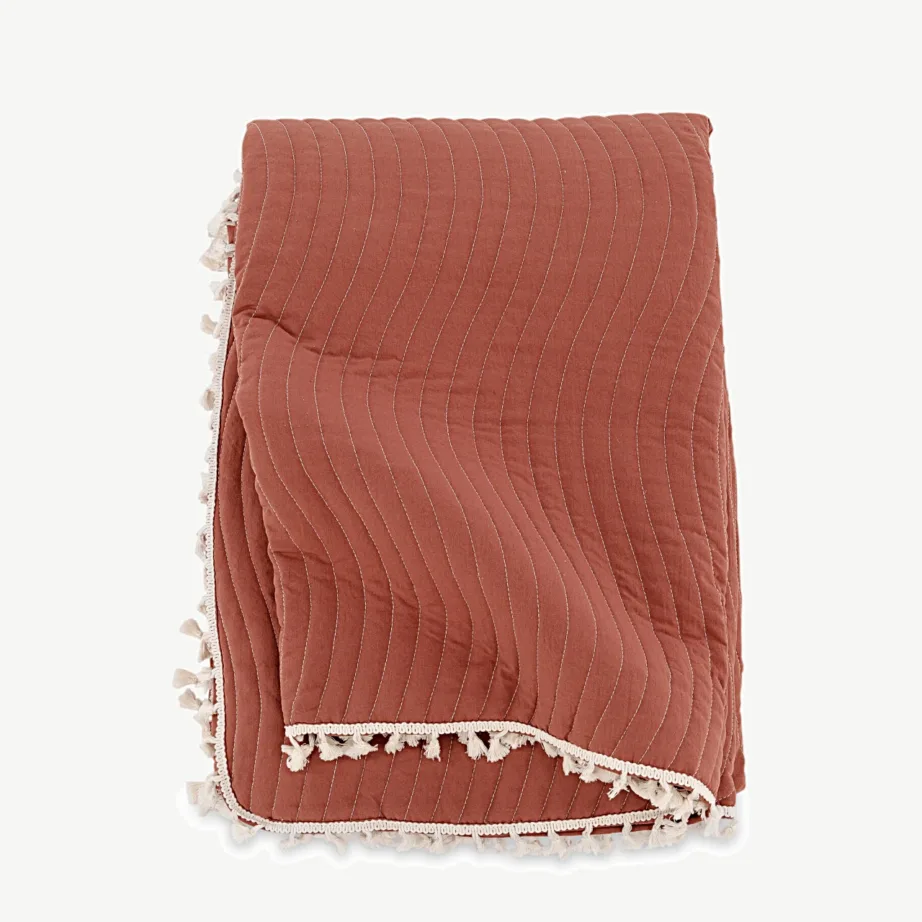 Roostekarva oranž Lias mikrokiust voodikate dekoratiivsete narmastega, 260×260 cm, 16000-513 – 3