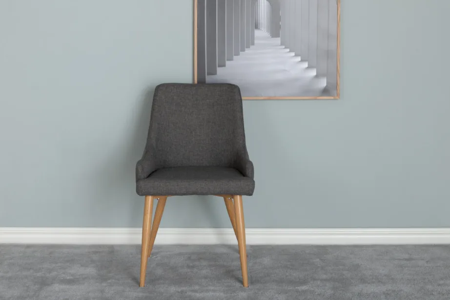 Plaza tumehall polsterdatud söögitool tammepuuvärvi jalgadega, 17700-450 – 8