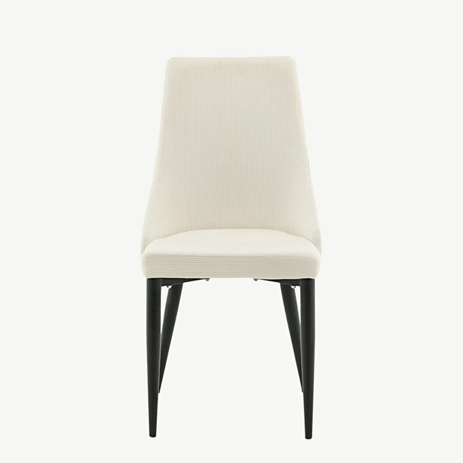 Beež bukleepolstriga söögitool Leone, mustad metalljalad, 17701-890 – 2