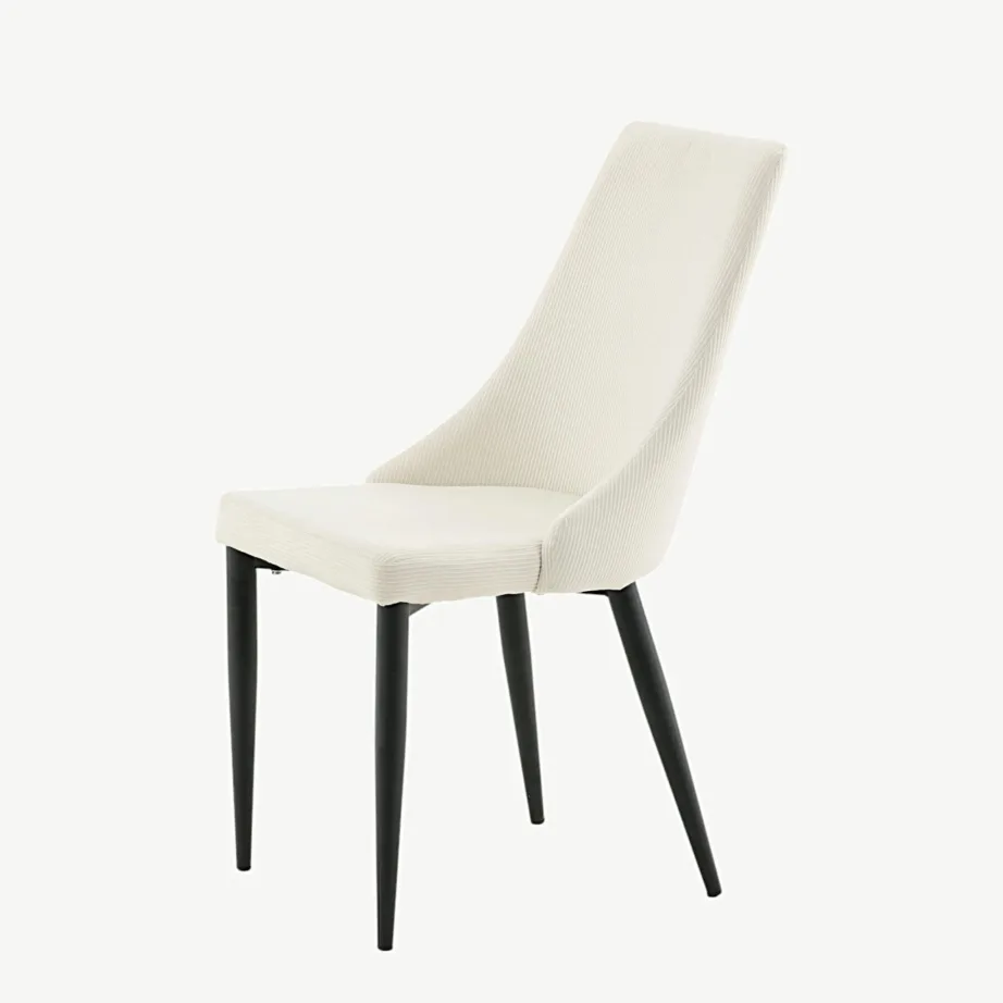 Beež bukleepolstriga söögitool Leone, mustad metalljalad, 17701-890 – 3