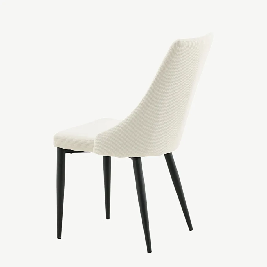 Beež bukleepolstriga söögitool Leone, mustad metalljalad, 17701-890 – 5