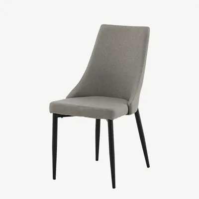 Polsterdatud söögitool Leone halli kangaga, mustad terasjalad - 17705-998