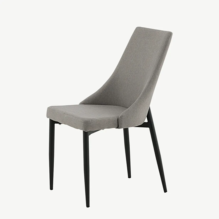 Polsterdatud söögitool Leone halli kangaga, mustad terasjalad, 17705-998 – 4