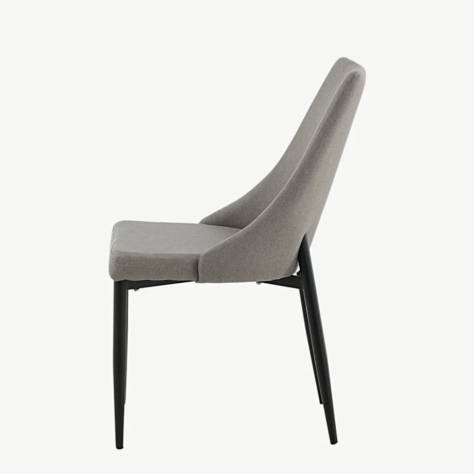 Polsterdatud söögitool Leone halli kangaga, mustad terasjalad, 17705-998 – 5