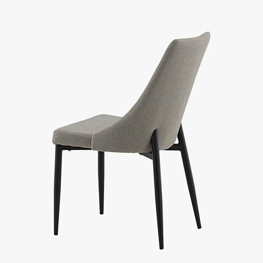 Polsterdatud söögitool Leone halli kangaga, mustad terasjalad, 17705-998 – 6