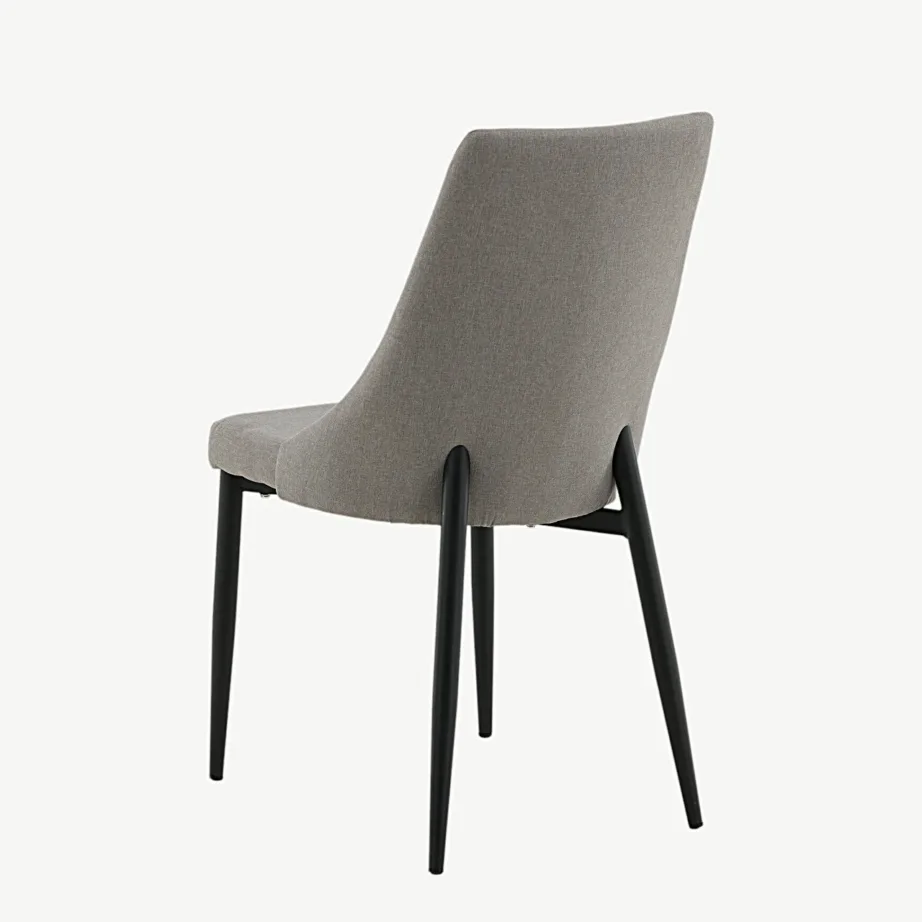 Polsterdatud söögitool Leone halli kangaga, mustad terasjalad, 17705-998 – 7