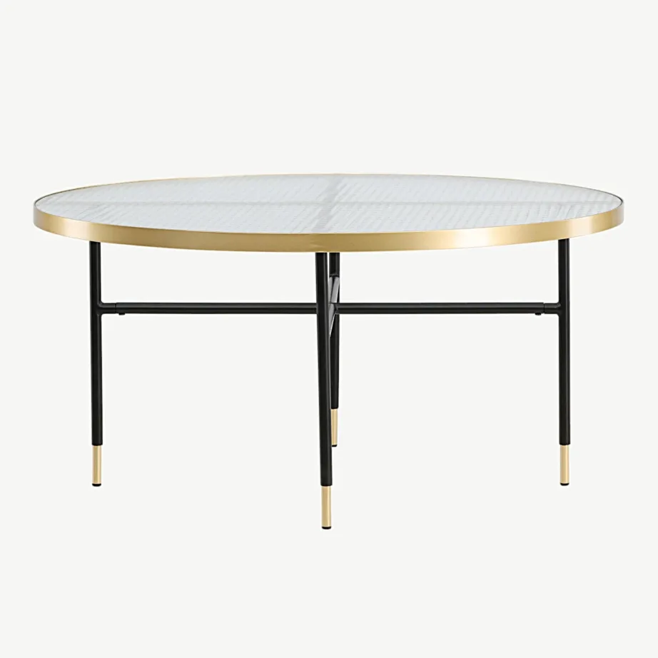 Ümmargune messingraamiga klaasdiivanilaud Bubbles (ø98 cm), 18039-660 – 4