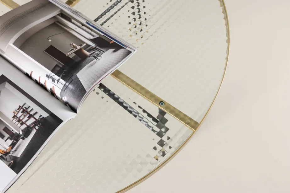 Ümmargune messingraamiga klaasdiivanilaud Bubbles (ø98 cm), 18039-660 – 10