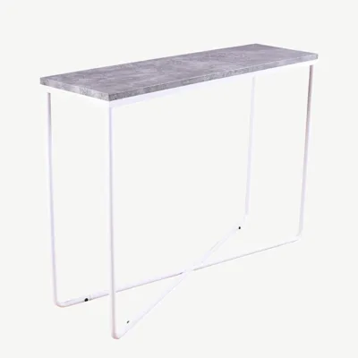 Külglaud Palace halli betooniimitatsiooniga, valgete terasjalgadega - 19990-660