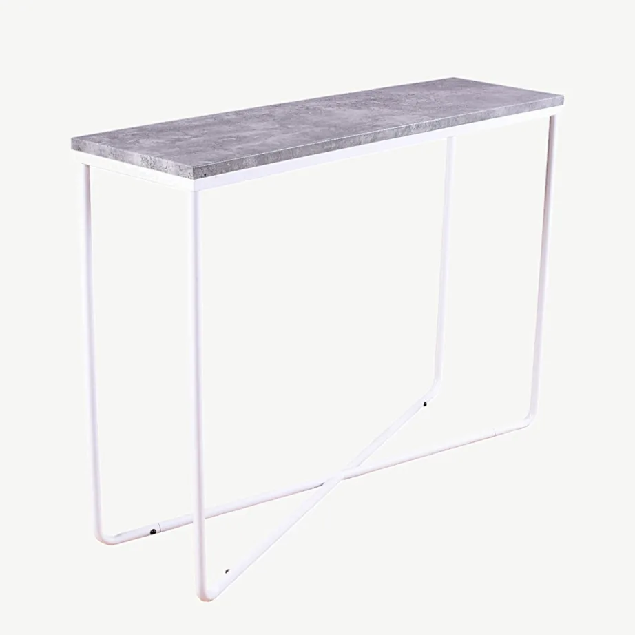 Külglaud Palace halli betooniimitatsiooniga, valgete terasjalgadega, 19990-660