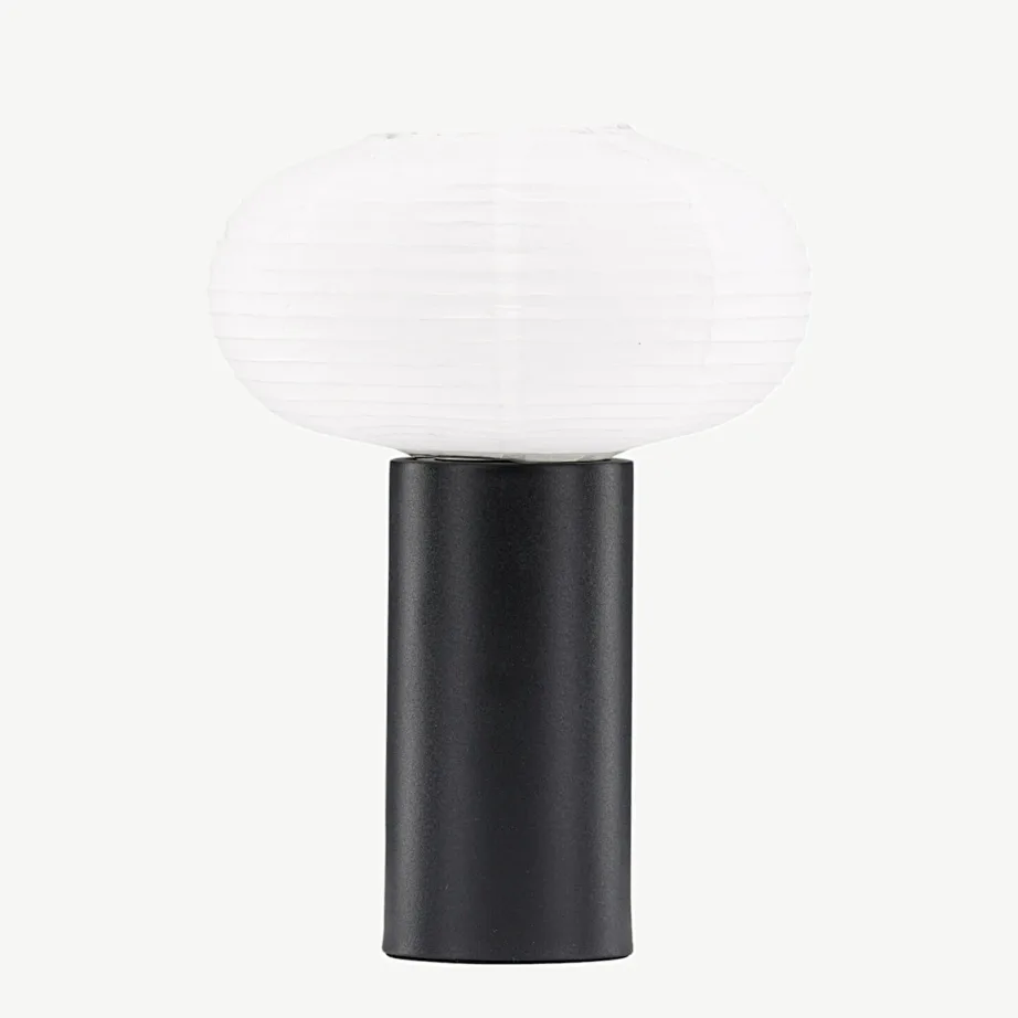 Hovfjället laualamp musta puidualusega ja valge riisipaberist kupliga, 20028-100 – 4