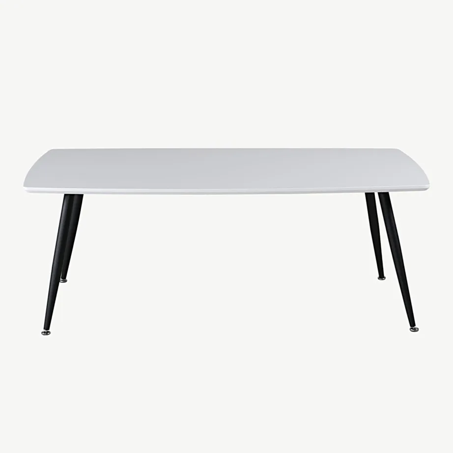 Plaza valge diivanilaud mustade jalgadega, 120×70 cm, 27960-468 – 2