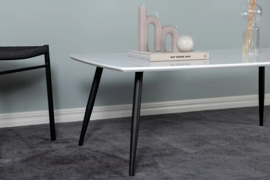 Plaza valge diivanilaud mustade jalgadega, 120×70 cm, 27960-468 – 6