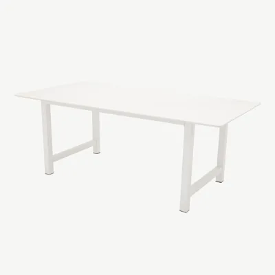 Valge ristkülikukujuline söögilaud Count (MDF, metallist jalad, 220x100 cm) - 29923-300