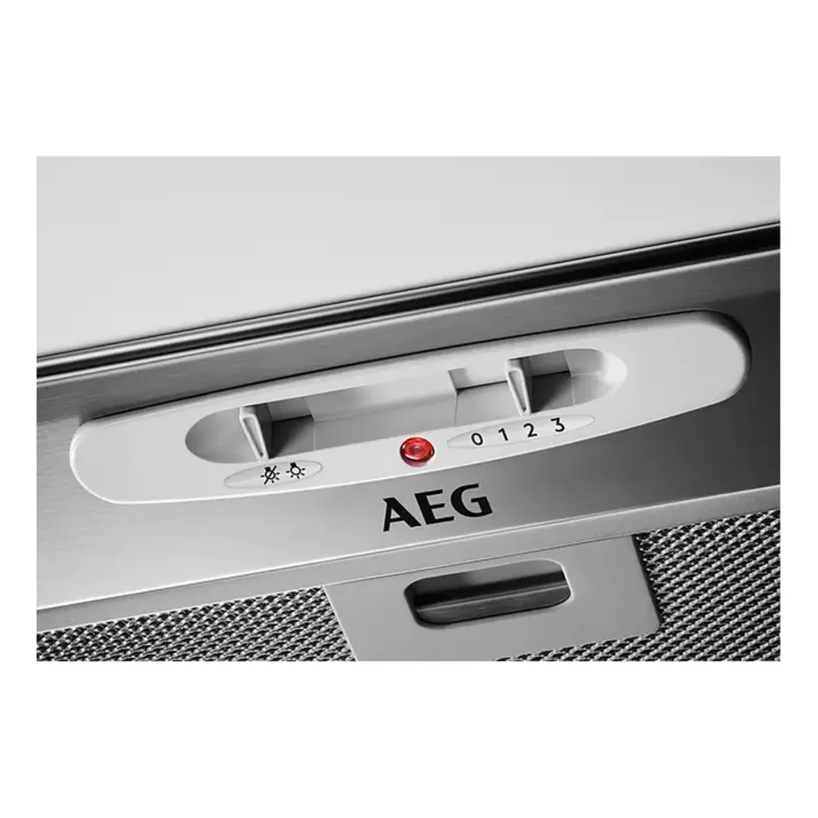 Integreeritav õhupuhasti LED-valgustusega AEG DGB3523S, 55 cm, duct out, roostevaba teras hall, õhuvool 145–330 m3/h, müra 45–63 dB, mehaaniline liugurjuhtimine – 3