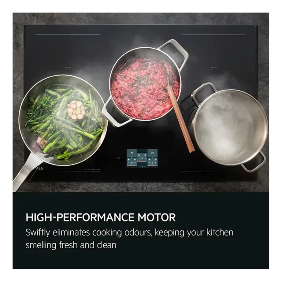 Integreeritav õhupuhasti Hob2Hood ja LED-valgustusega AEG DGE5661HM, 50 cm, kuni 700 m³/h, A energiaklass, roostevaba teras, hall, 150 mm väljatõmme – 4