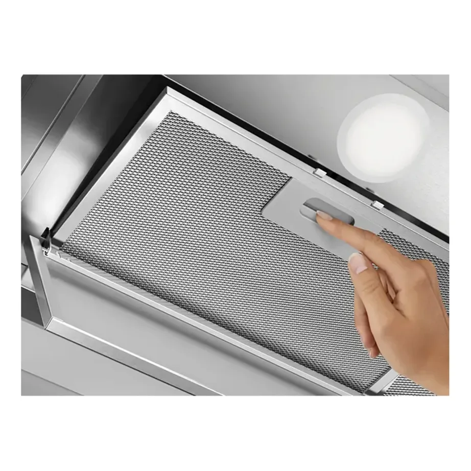 Integreeritav õhupuhasti Hob2Hood ja LED-valgustusega AEG DGE5661HM, 50 cm, kuni 700 m³/h, A energiaklass, roostevaba teras, hall, 150 mm väljatõmme – 10