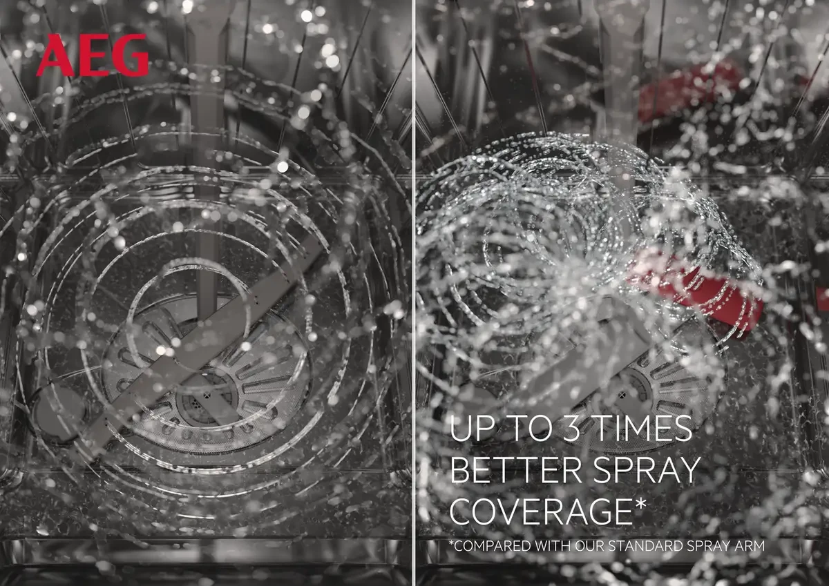 AEG FSB72907P SatelliteClean pihustussüsteem tagab parema veekatvuse ja põhjaliku pesu