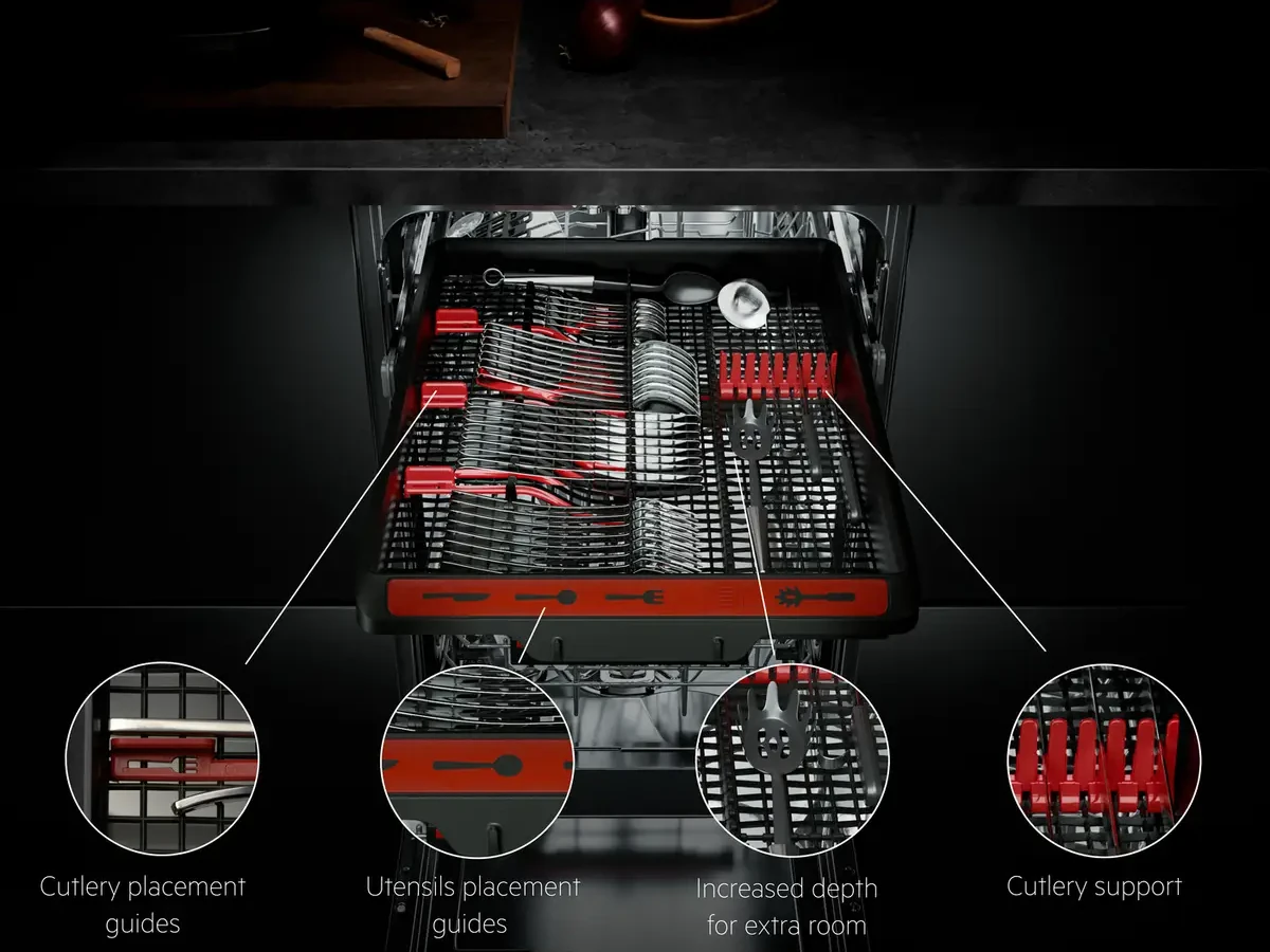 MaxiFlex söögiriistade sahtel eri suuruse ja kujuga tarvikutele
