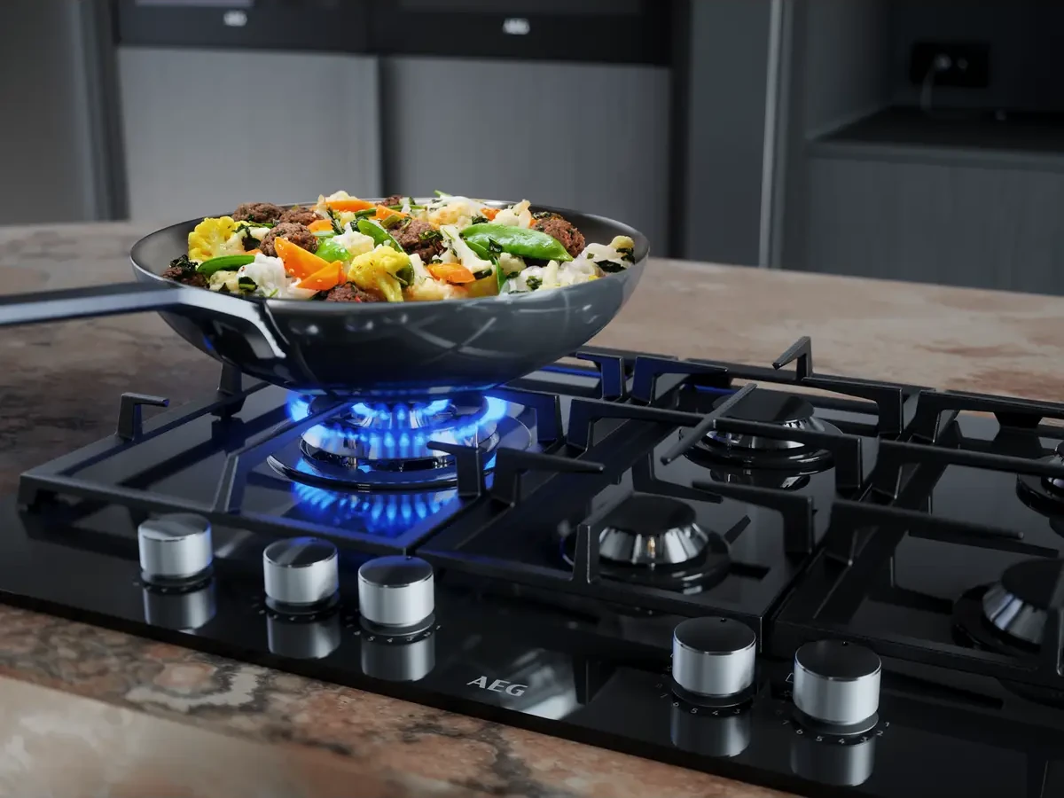 AEG HGB64420SM võimas wok põleti intensiivseks praadimiseks ja kõrgeks kuumuseks