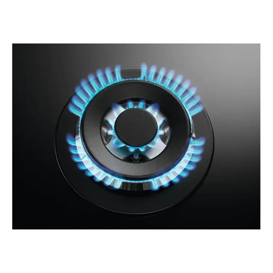 60 cm gaasipliidiplaat StepPower juhtimisega AEG HKB64420NB, karastatud klaas, 4 keeduala, wok-põleti, malmist pannitoed, must – 3