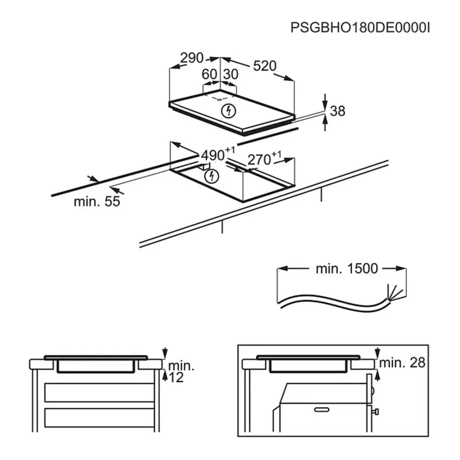 Integreeritav klaaskeraamiline elektripliidiplaat 2 keedualaga AEG HRB32310CB, 30 cm, puutetundlik juhtimine, taimer, pausifunktsioon, lapselukk, jääksoojuse indikaator, must – 6