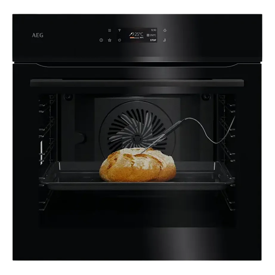 Integreeritav pürolüüsi ja Wi-Fi-ga elektriahi AEG NBE7P631AB, 71 l, A++, 60 cm, must klaas, TFT puuteekraan, 16 funktsiooni, 172 automaatprogrammi, lihatermomeeter, teleskoopsiinid – 2