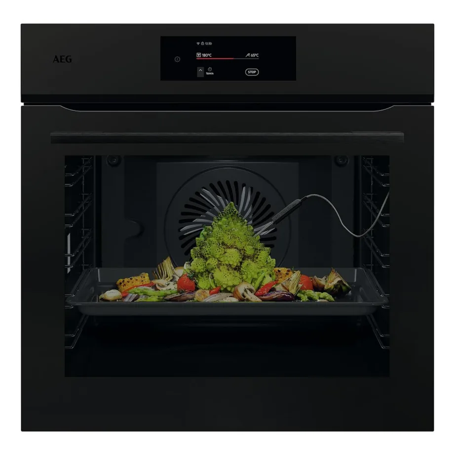 Integreeritav pürolüütilise puhastusega elektriahi Wi-Fi ja AI-ga AEG NBE7P731AT, 71 l, A++, must matt, 60 cm, puutetundlik tekstiekraan, toidutermomeeter