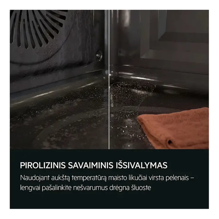 Integreeritav elektriahi toidutermomeetri ja AirFry funktsiooniga AEG NBS6P53AK, 71 l, pirolüütiline puhastus, A+, 60 cm, must klaasesipaneel – 4