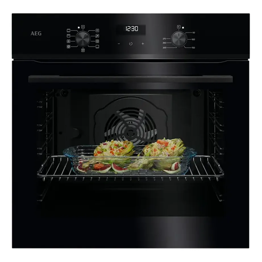 Integreeritav elektriahi SurroundCook Aqua Cleaning AEG NBU5A21SB, 72 L, A+, 60 cm, must klaasesipaneel, PIPO ja puutejuhtimine, 34 programmi, pöördkuumutus, teleskoopsiini 1 tase – 2