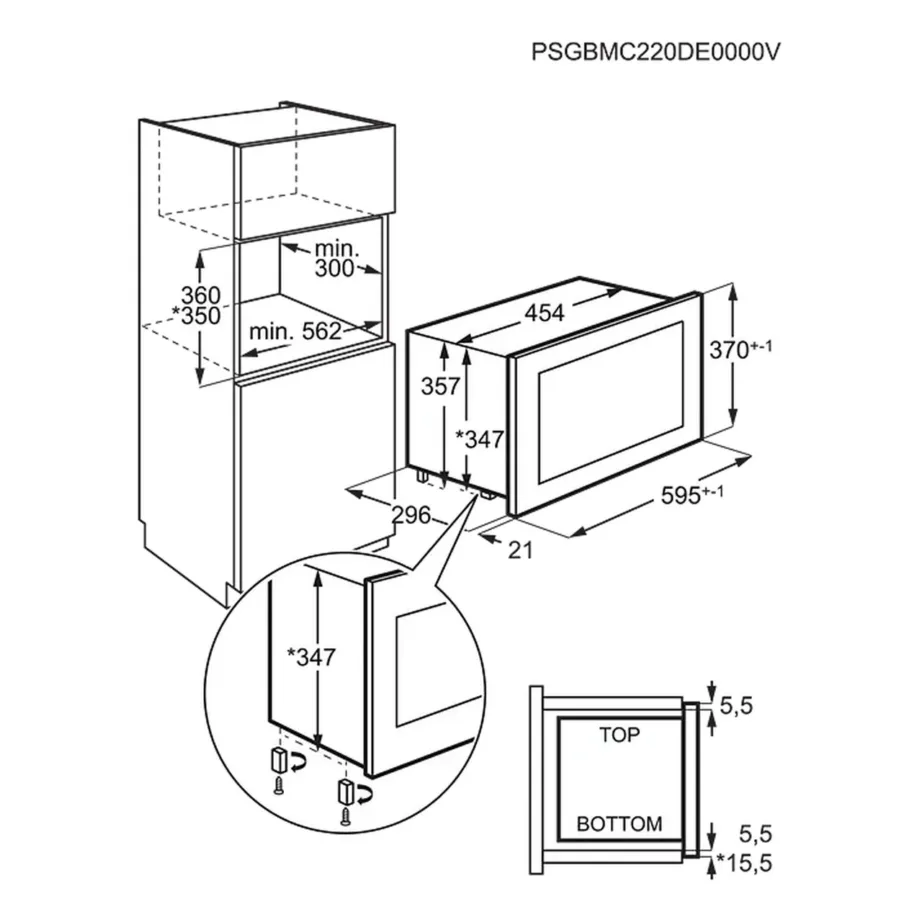Integreeritav aurufunktsiooniga mikrolaineahi AEG NMB6S171SB, 17 l, 800 W, puutejuhtimine LCD-ga, roostevaba sisemus, must, paigaldus 36×56.2×30 cm – 16