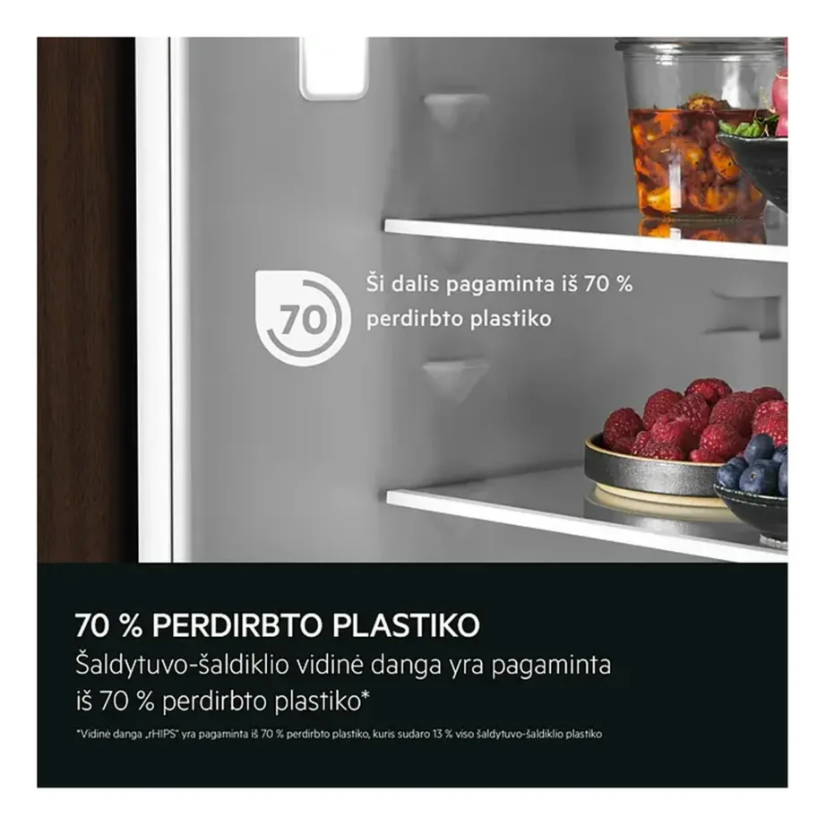 Integreeritav NoFrost külmik-sügavkülmik Wi‑Fi-ga AEG NSC7P751ES, 287+89 l, 70 cm, MaxiSpace, GreenZone+ sahtel, inverterkompressor, libisevad hinged, LED-valgustus, E-kl – 6