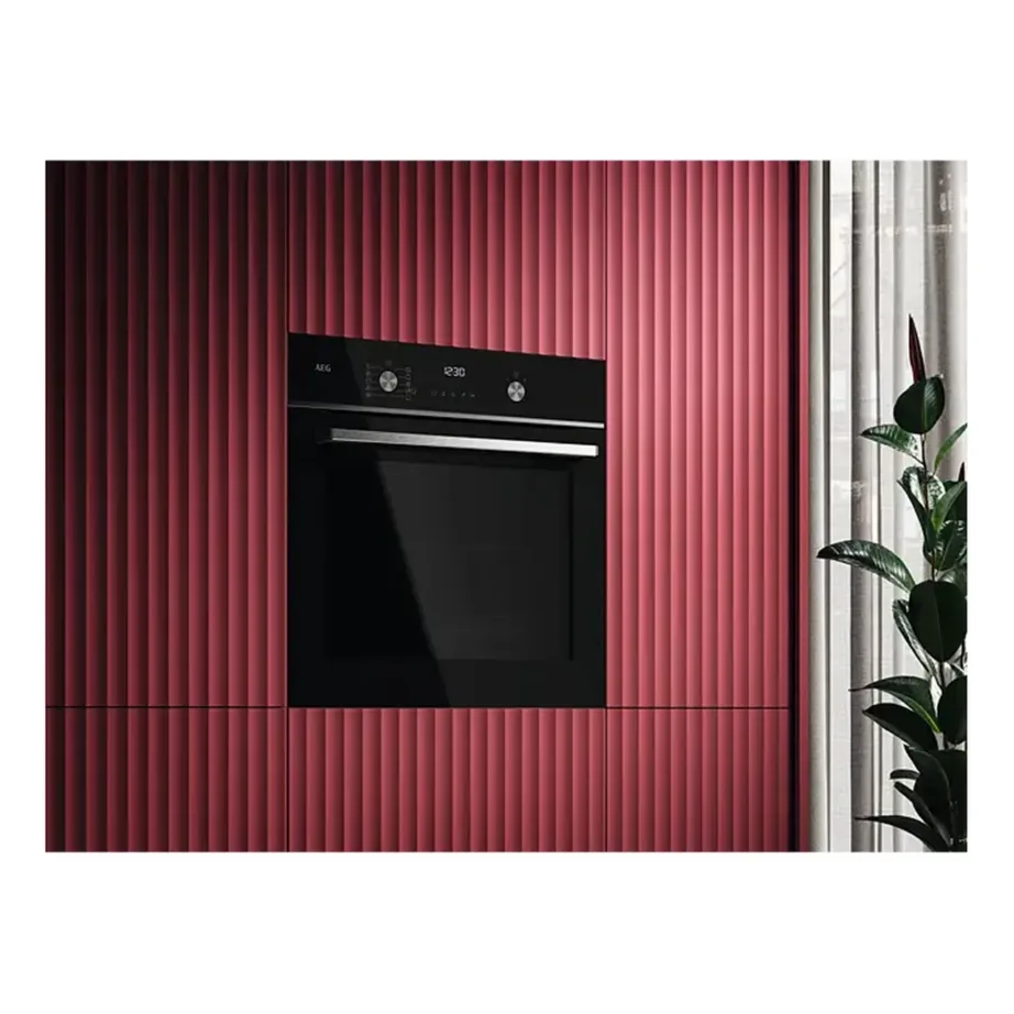 Integreeritav auru- ja pöördõhuga elektriahi AEG OA5CB531AB, SteamBake, SurroundCook, Wi-Fi juhtimine, lihatermomeeter, 71 l, A+ energiaklass, must klaasesipaneel, 60 cm – 5