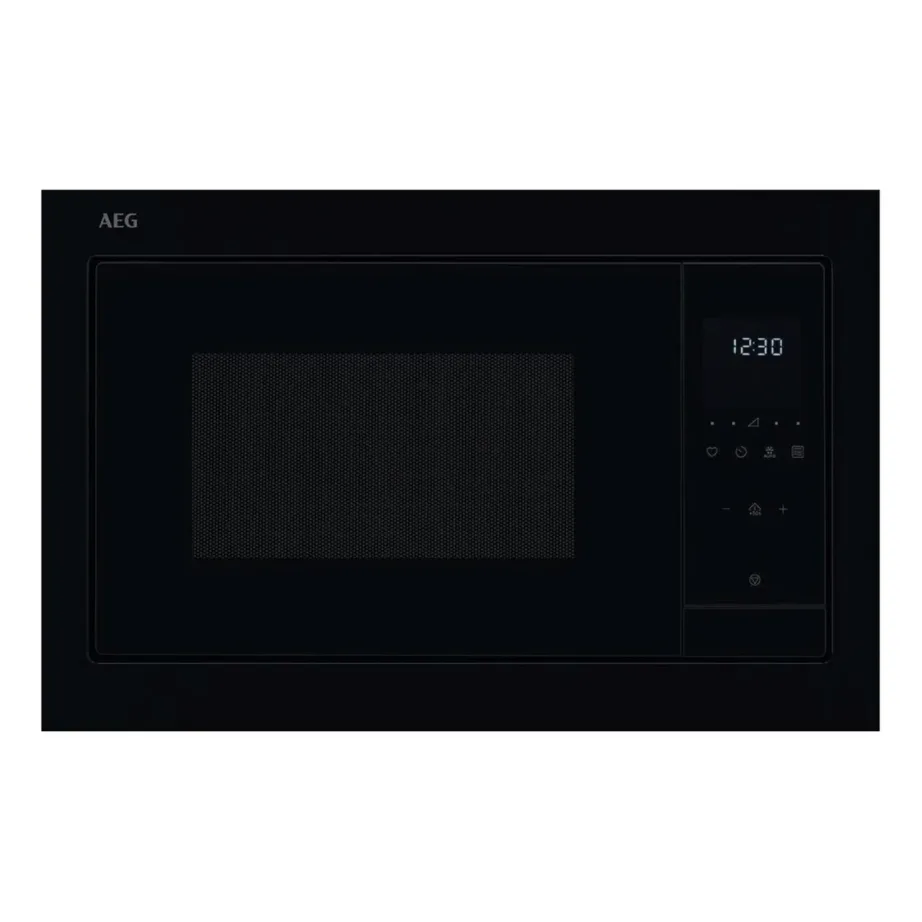 Integreeritav mikrolaineahi grilliga ja aurufunktsiooniga AEG OS5GM251EB, 25 L, 900 W, 1000 W grill, roostevaba sisu, puutetundlik LCD, must, paigaldus 38x56x50 cm