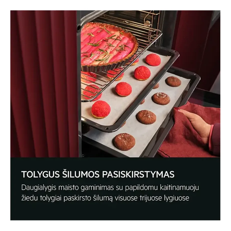Integreeritav auruga elektriahi AEG TB8SB73ZAB, SteamPro täisaur 100%, 70 l, A++, CookSmart Touch puuteekraan, Wi-Fi, AI TasteAssist, lihatermomeeter, aurupuhastus, must - 12