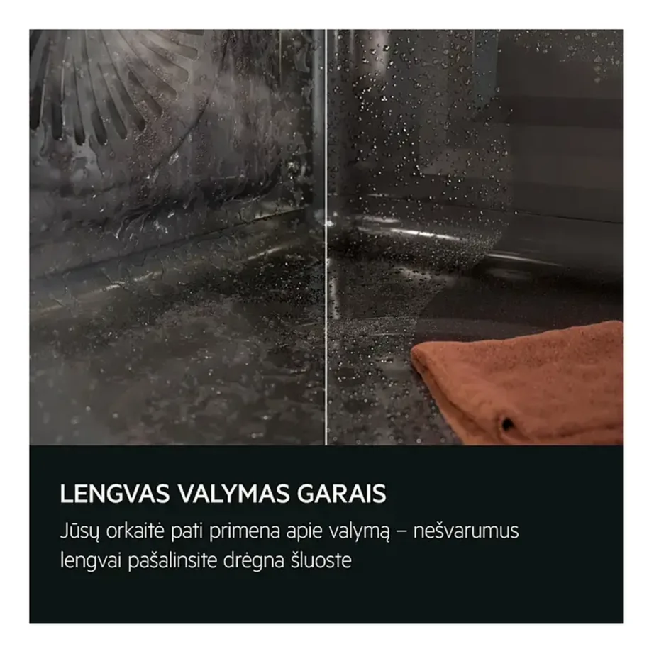 Integreeritav auruga elektriahi AEG TB8SB73ZAB, SteamPro täisaur 100%, 70 l, A++, CookSmart Touch puuteekraan, Wi-Fi, AI TasteAssist, lihatermomeeter, aurupuhastus, must - 9