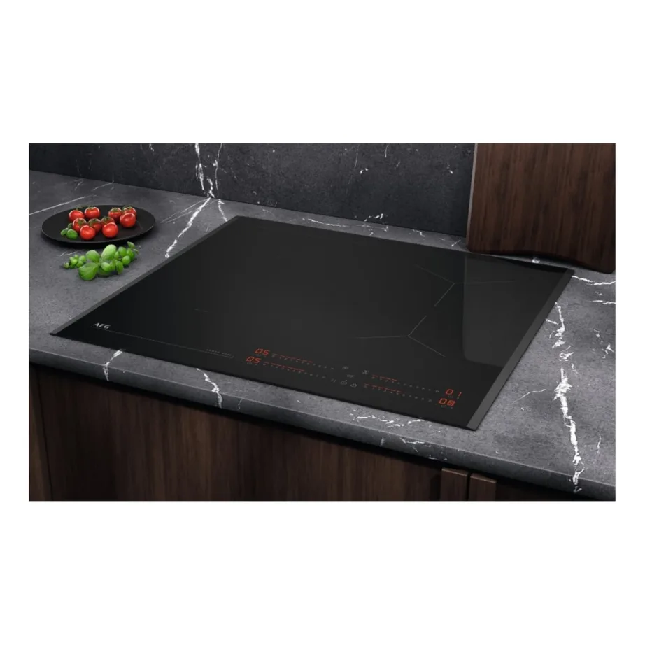60 cm integreeritav induktsioonpliidiplaat SenseBoil ja Hob2Hoodiga AEG TI64IB10FB, 4 tsooni, 1xBridge, puutejuhtimine Slider, 7350 W, must, raamita – 2