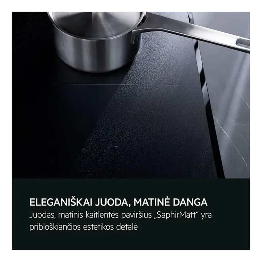 Induktsioonpliidiplaat keedusensori ja SaphirMatt klaasiga AEG TI64IB10IZ, 60 cm, 4 keeduala, Bridge, 7350 W, puutejuhtimine, matt must – 7