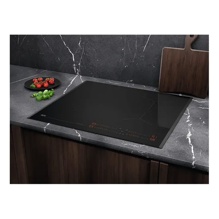 Induktsioonpliidiplaat Sense Boil & Fry ja Bridge-funktsiooniga AEG TI64IB30FB, integreeritav, 60 cm, 4 tsooni, vitrokeramika, puutetundlik Slider-juhtimine, Hob2Hood, 7350 W, must – 3