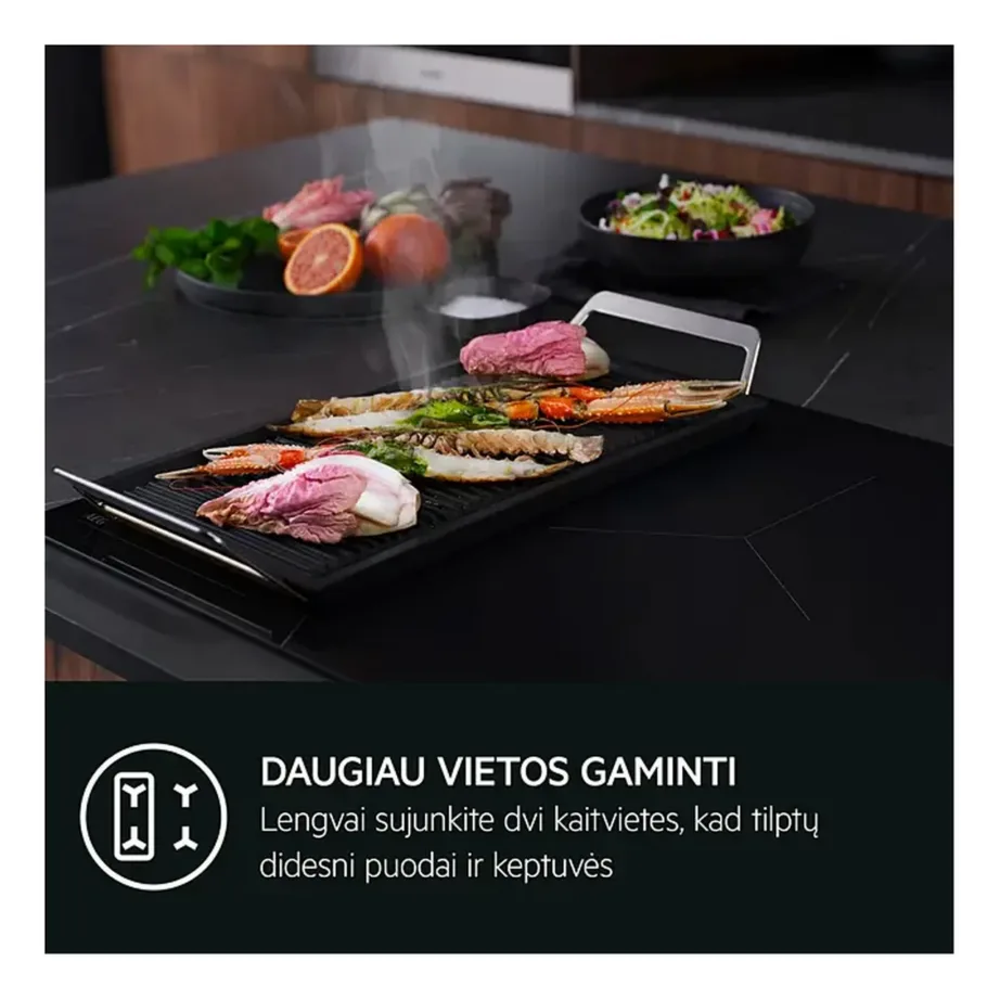 Induktsioonpliidiplaat Sense Boil & Fry ja Bridge-funktsiooniga AEG TI64IB30FB, integreeritav, 60 cm, 4 tsooni, vitrokeramika, puutetundlik Slider-juhtimine, Hob2Hood, 7350 W, must – 6