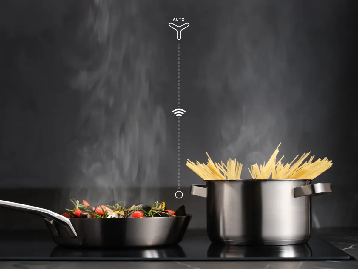 AEG TI64IB30FB Hob2Hood funktsiooniga juhib automaatselt ühilduvat õhupuhastit