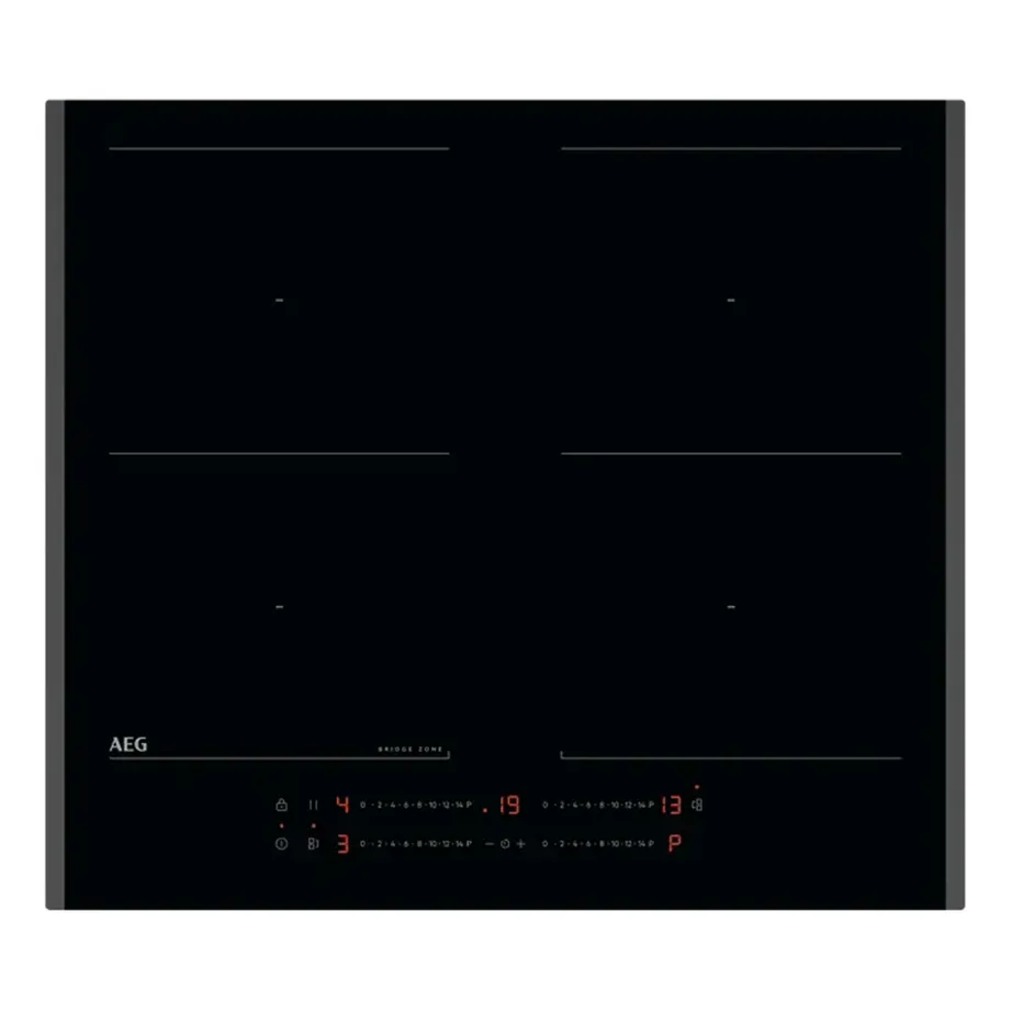 60 cm induktsioonpliidiplaat 2xBridge-funktsiooniga AEG TO64IM00FB, 4 keeduala, puutetundlik liugjuhtimine, PowerBoost, taimer, laste lukk, raamita, must, 7200 W – 4